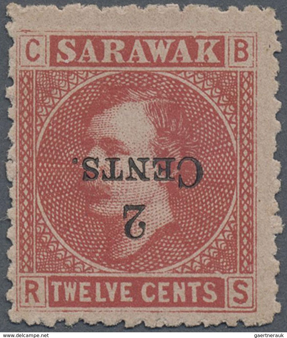 (*) Malaiische Staaten - Sarawak: 1899 "2 CENTS." On 12c. Red On Pale Rose, Variety OVERPRINT INVERTED, - Other & Unclassified