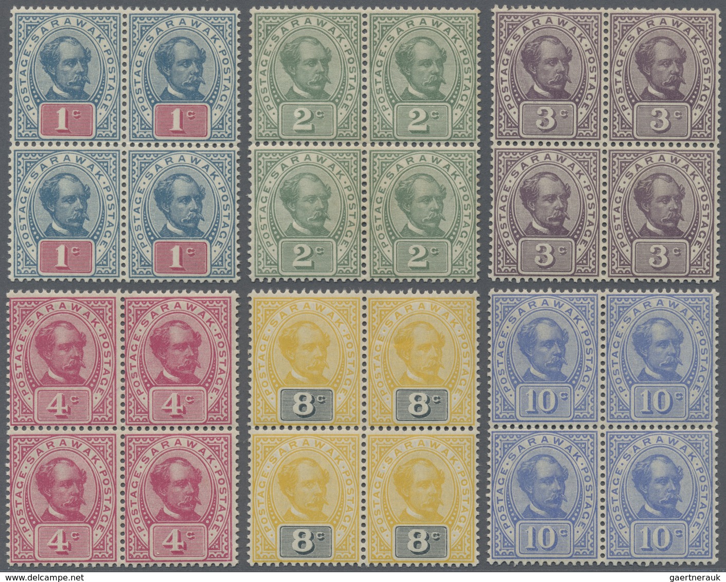 ** Malaiische Staaten - Sarawak: 1899/1908, Sir Charles Brooke Complete Set Incl. The Unissued 5c. In B - Andere & Zonder Classificatie