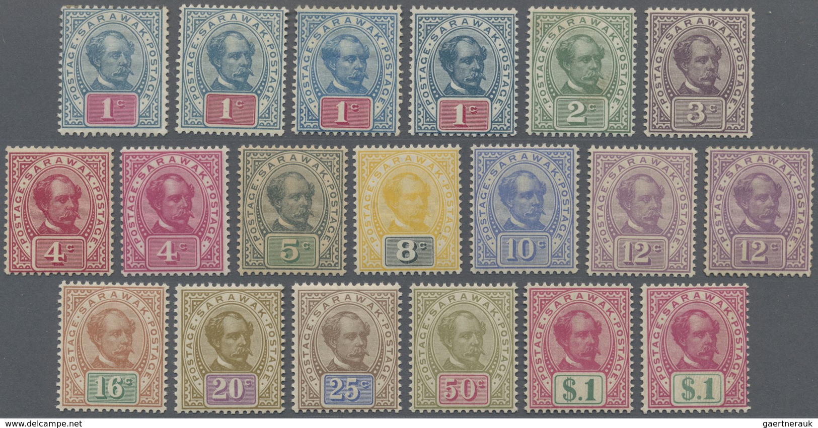 **/* Malaiische Staaten - Sarawak: 1899/1908, Sir Charles Brooke Complete Set Incl. Several Additional Sh - Other & Unclassified