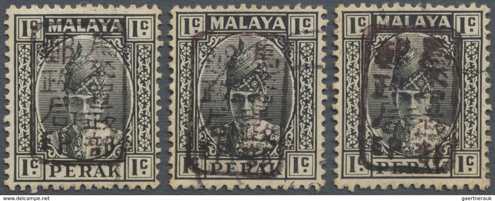 */O Malaiische Staaten - Perak: General Issues, 1942, Small Seal In Brown On Perak 1 C., Unused Mounted - Perak