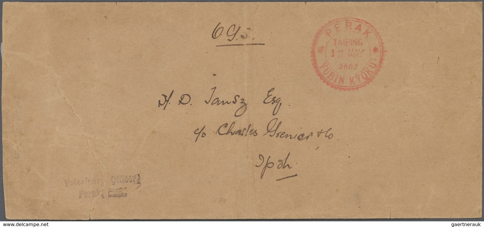 Br Malaiische Staaten - Perak: 1942. Official Mail Envelope (vertical Fold) Endorsed 'O.G.S.' (On Gover - Perak