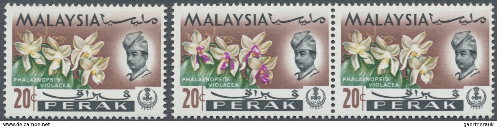** Malaiische Staaten - Perak: 1965, Orchids 20c. 'Phalaenopsis Violacea' With BRIGHT PURPLE OMITTED (b - Perak