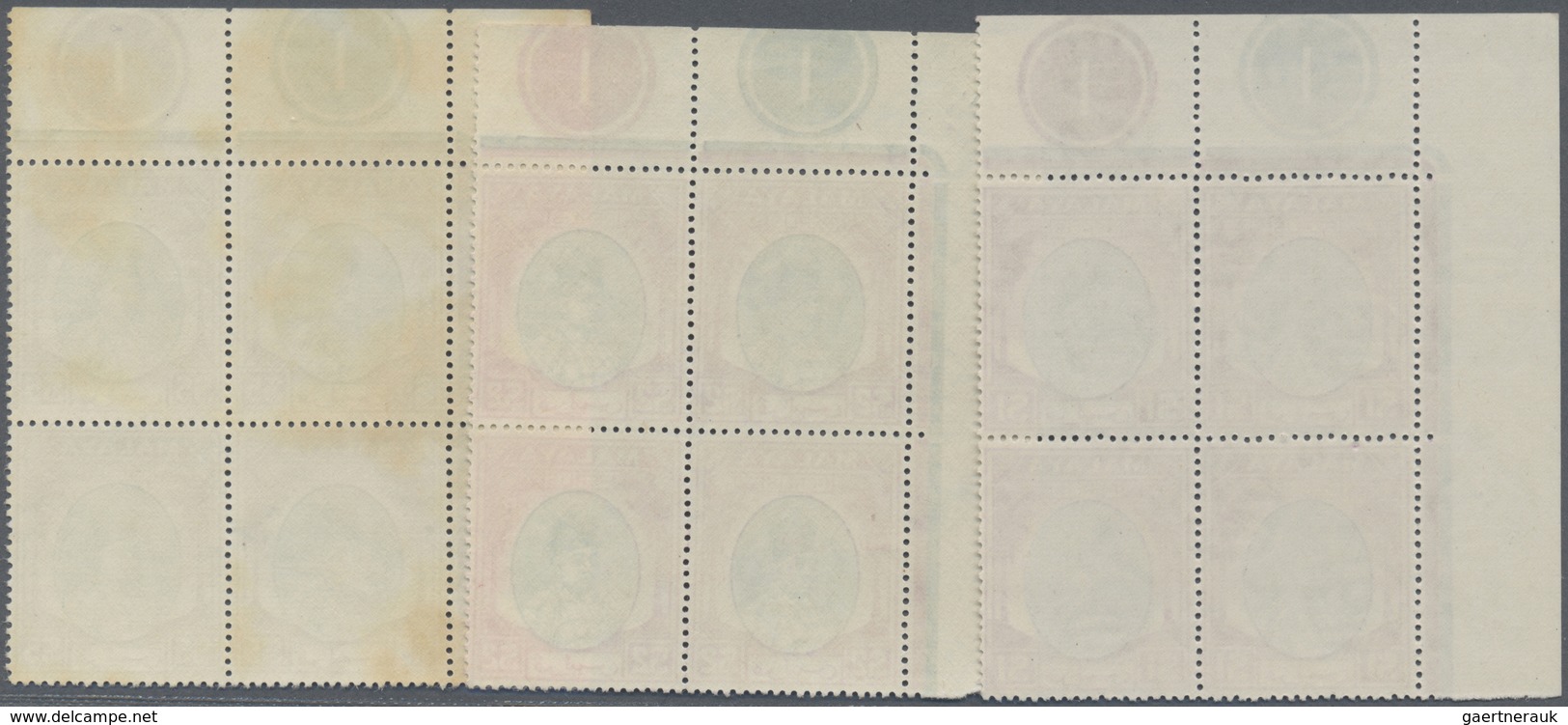 ** Malaiische Staaten - Perlis: 1951/1955, Raja Syed Putra Definitives Complete Set Of 21 In Blocks Of - Perlis