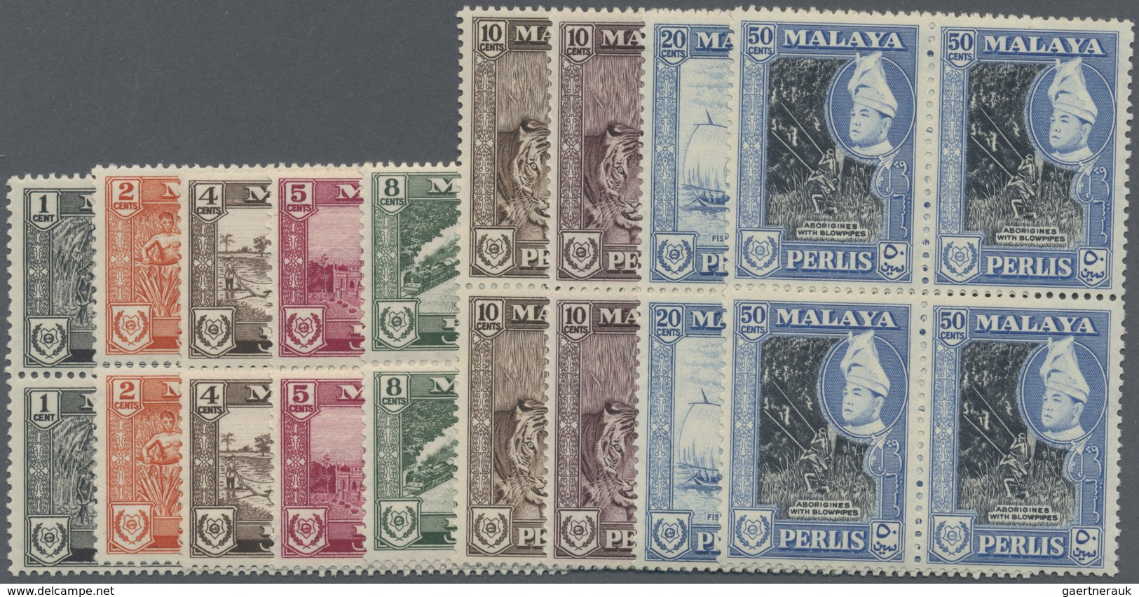 ** Malaiische Staaten - Perlis: 1957/1961, Raja Syed Putra Pictorial Definitives Complete Set Of 12 In - Perlis