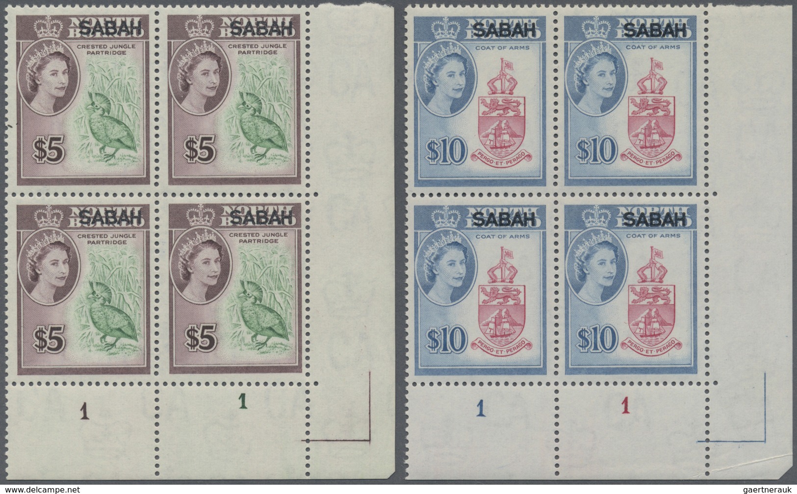 ** Malaiische Staaten - Sabah: 1964, QEII Pictorial Definitives Of North Borneo Optd. 'SABAH' Complete - Sabah