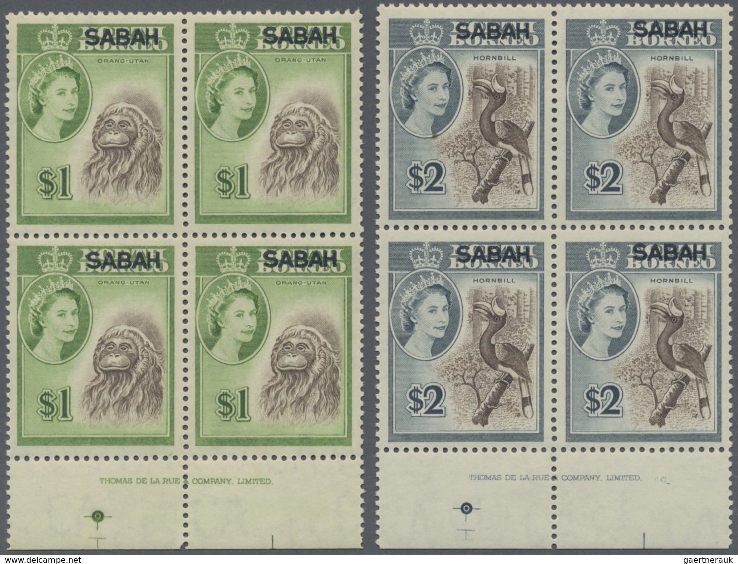 ** Malaiische Staaten - Sabah: 1964, QEII Pictorial Definitives Of North Borneo Optd. 'SABAH' Part Set - Sabah