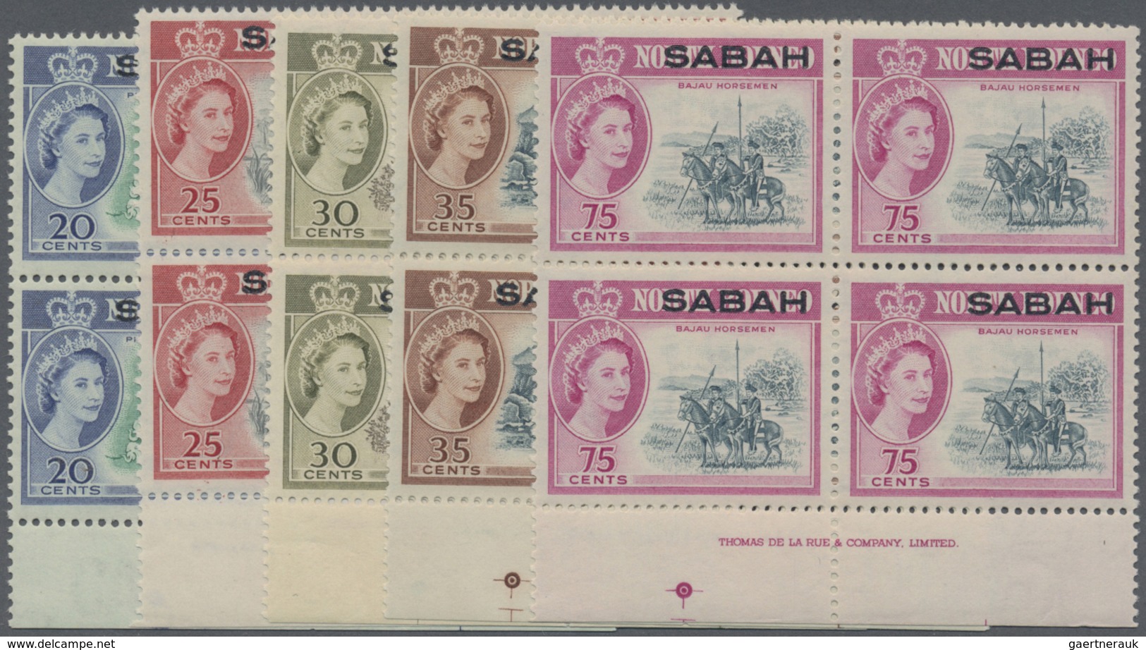 ** Malaiische Staaten - Sabah: 1964, QEII Pictorial Definitives Of North Borneo Optd. 'SABAH' Part Set - Sabah