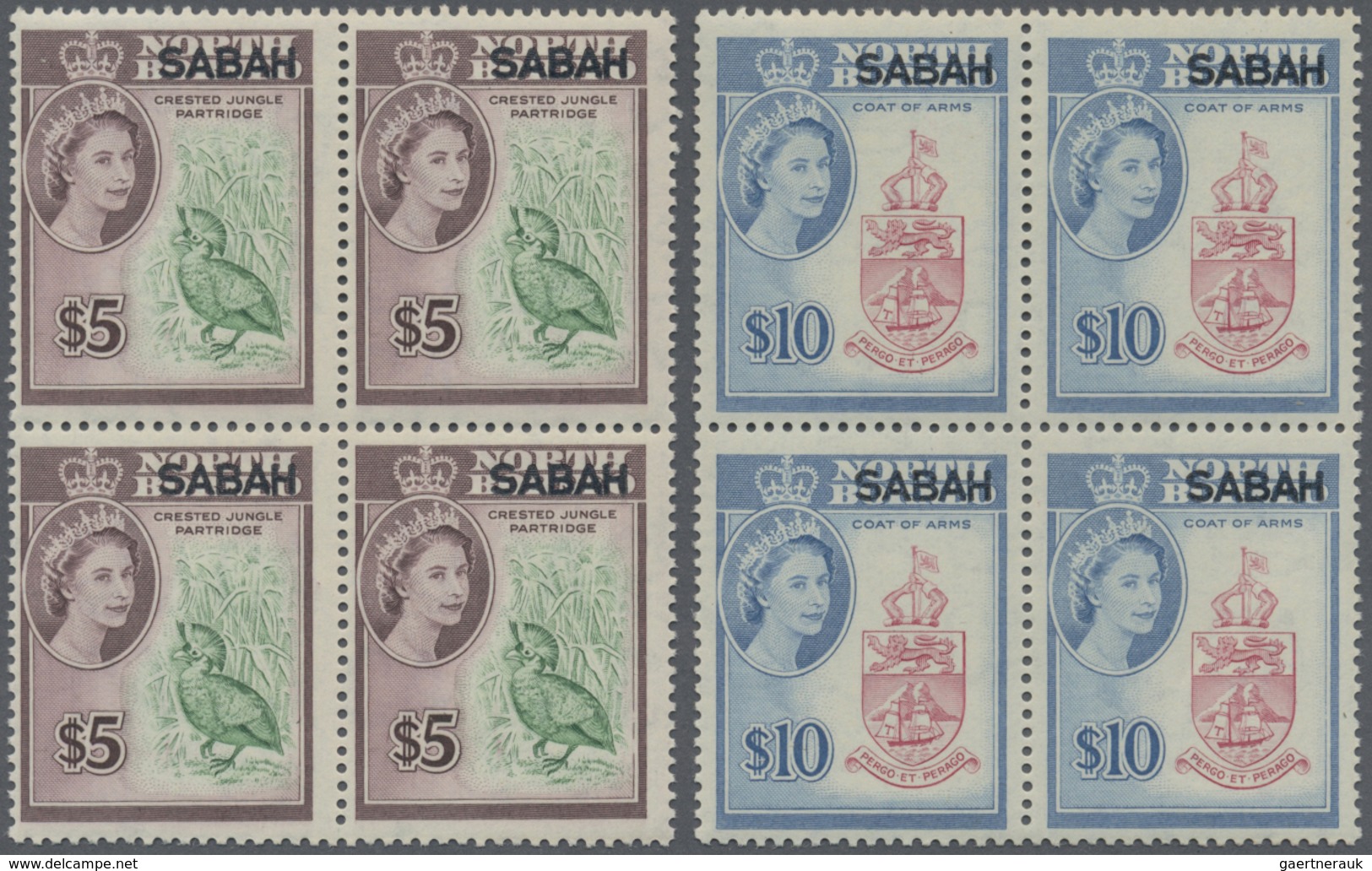 ** Malaiische Staaten - Sabah: 1964, QEII Pictorial Definitives Of North Borneo Optd. 'SABAH' Complete - Sabah