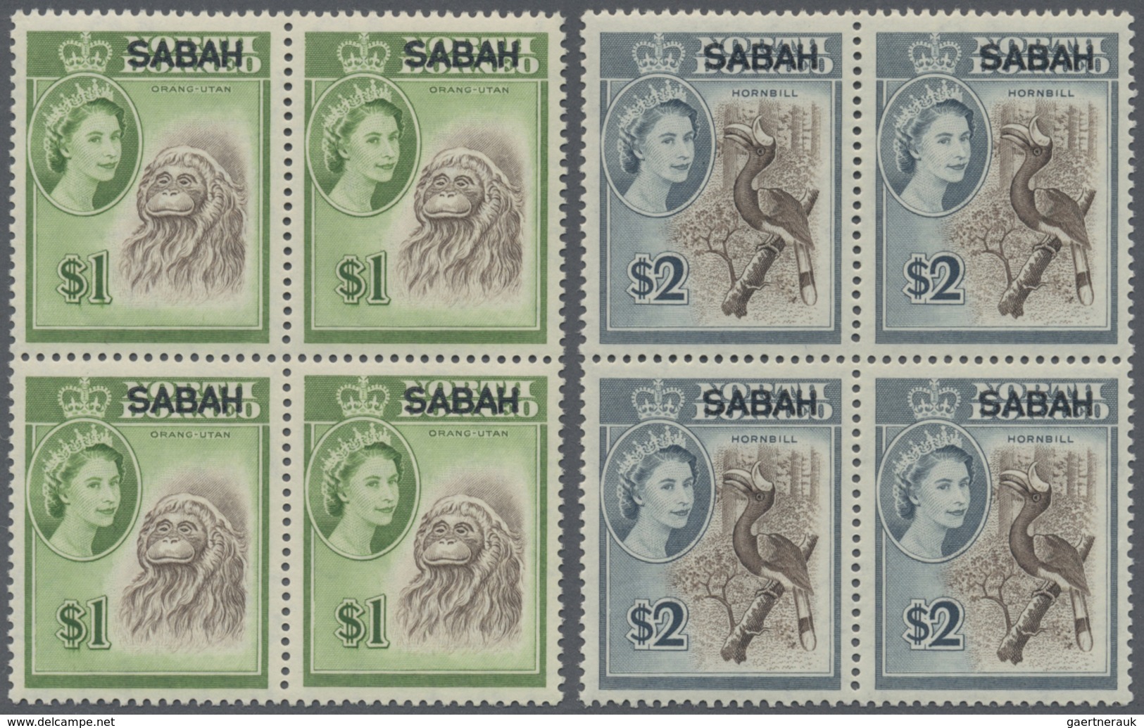 ** Malaiische Staaten - Sabah: 1964, QEII Pictorial Definitives Of North Borneo Optd. 'SABAH' Complete - Sabah