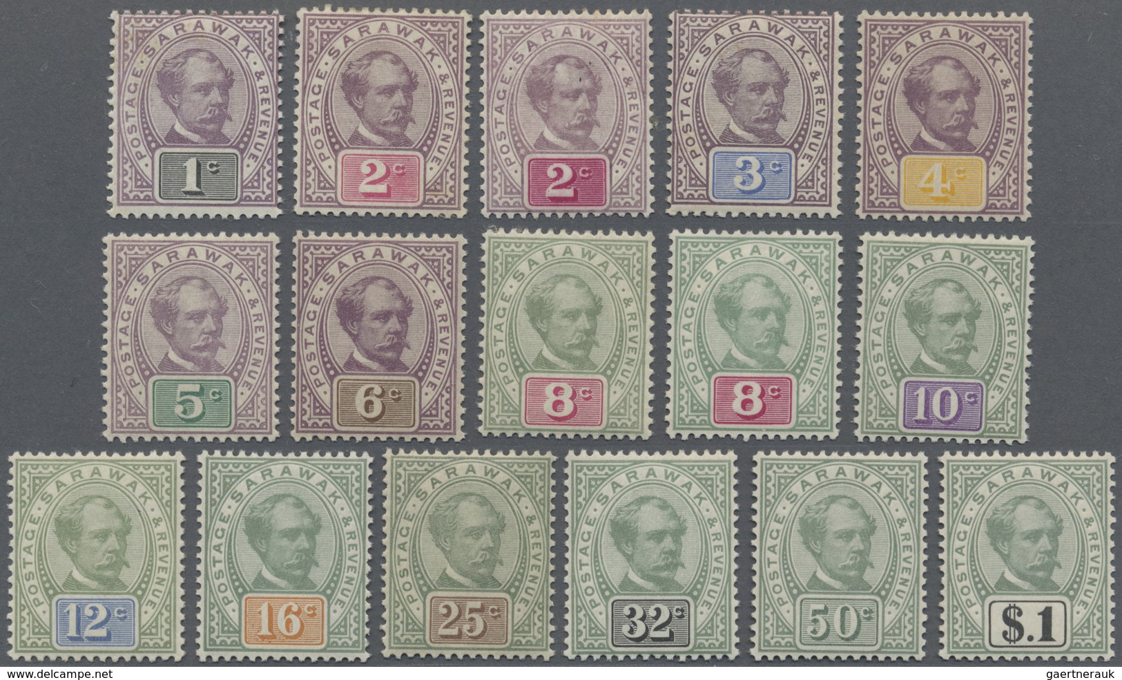 **/* Malaiische Staaten - Sarawak: 1888/1897, Sir Charles Brooke Without Wmk. Complete Set Incl. The Two - Other & Unclassified