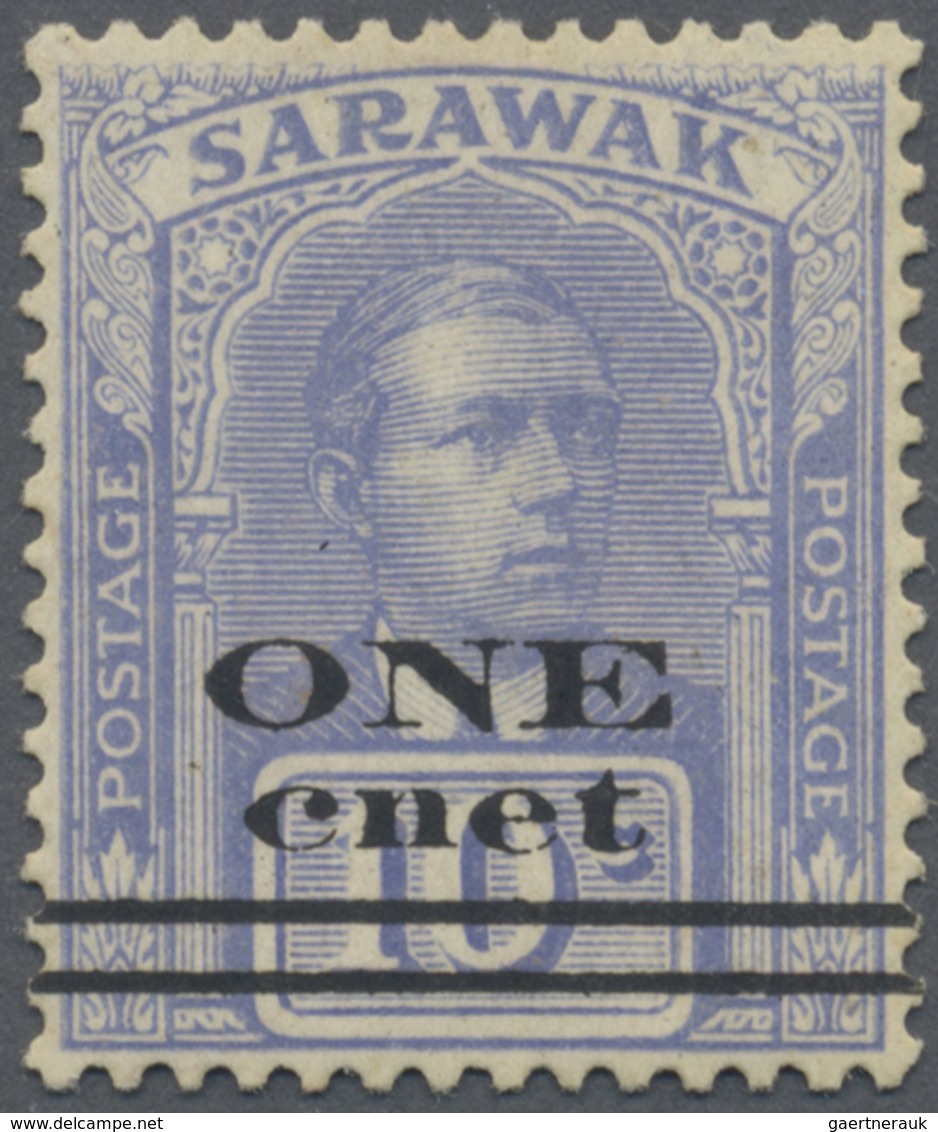 * Malaiische Staaten - Sarawak: 1923, Sir Charles Vyner Brooke 1st Printing Surcharge (bars 1¼ Mm Apar - Other & Unclassified