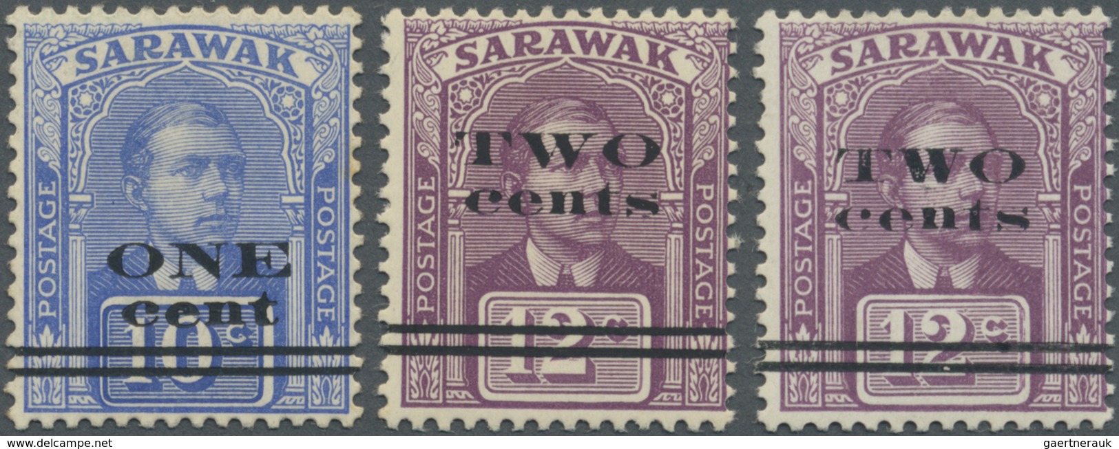 * Malaiische Staaten - Sarawak: 1923, Sir Charles Vyner Brooke 2nd Printing Surcharges (bars ¾ Mm Apar - Andere & Zonder Classificatie