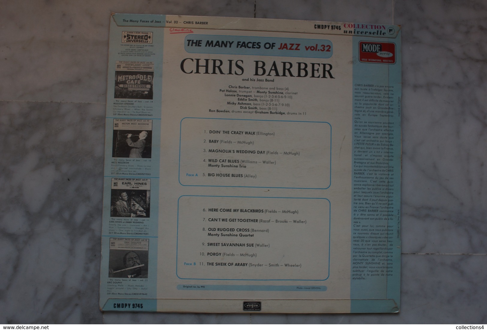 THE MANY FACES OF JAZZ VOL 32 CHRIS BARBER LP   DE 19?? EN BIEM - Jazz