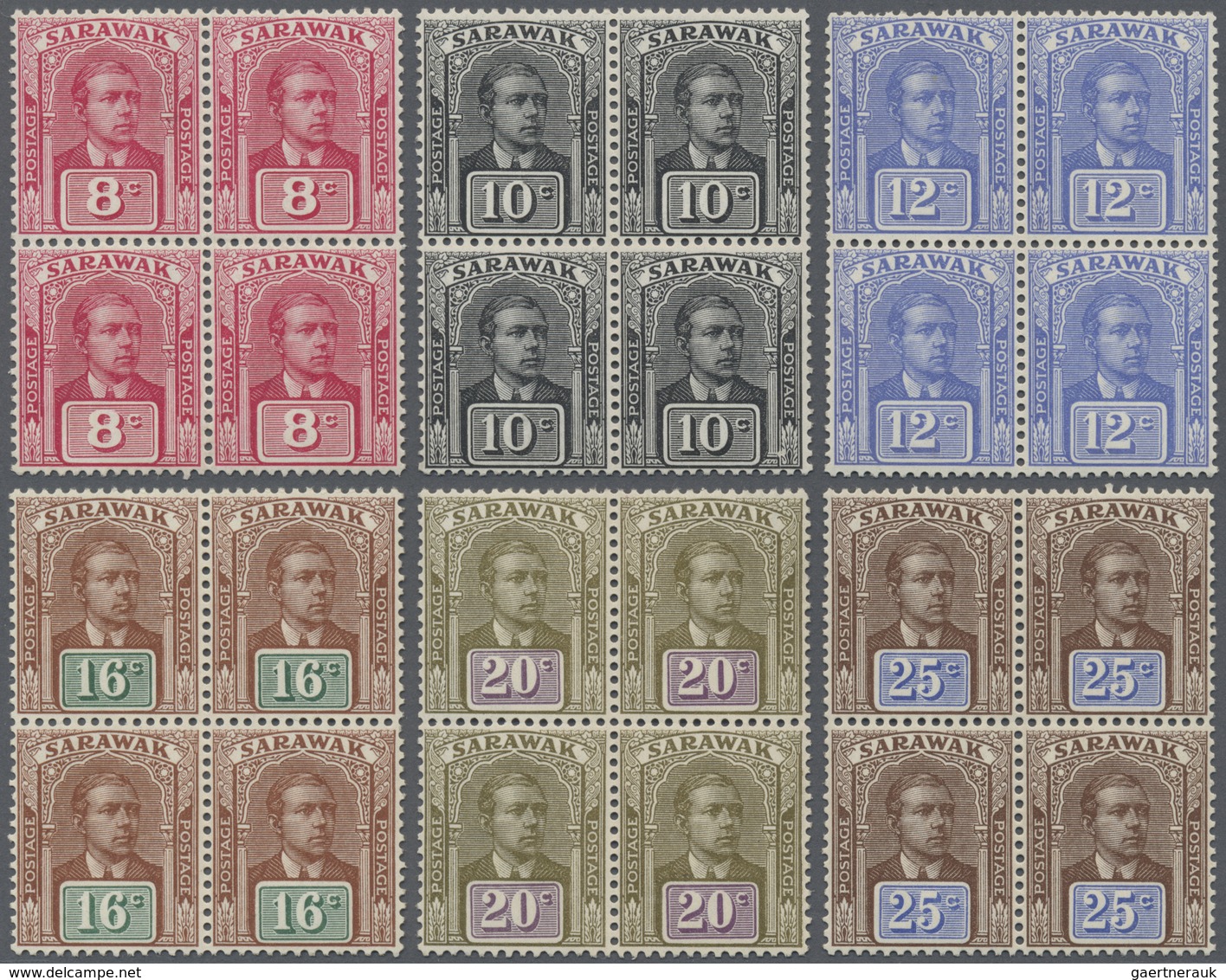 */** Malaiische Staaten - Sarawak: 1928/1929, Sir Charles Vyner Brooke On Watermarked Paper Complete Set - Andere & Zonder Classificatie