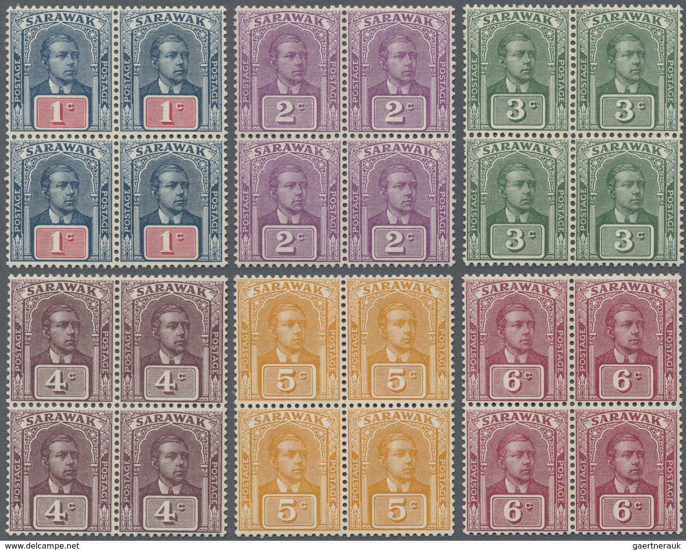 */** Malaiische Staaten - Sarawak: 1928/1929, Sir Charles Vyner Brooke On Watermarked Paper Complete Set - Andere & Zonder Classificatie