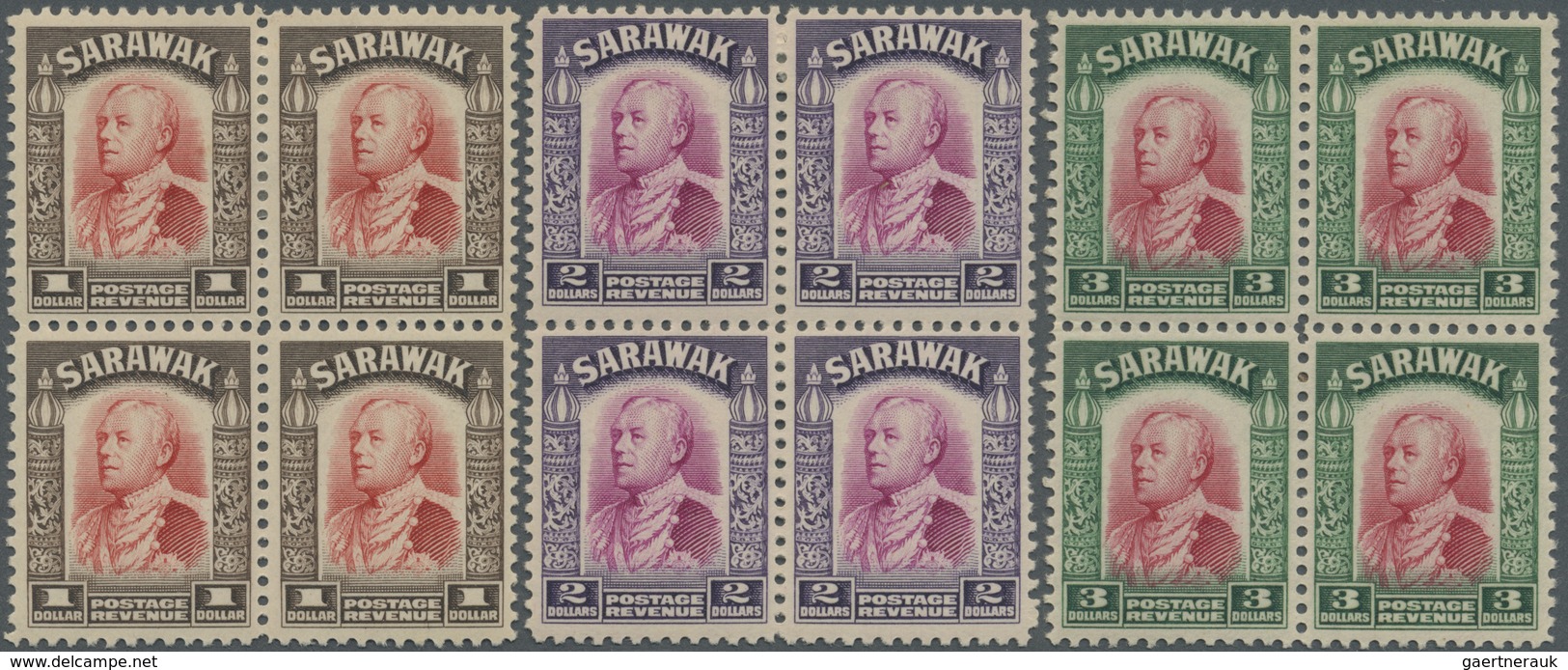 **/* Malaiische Staaten - Sarawak: 1934, Sir Charles Vyner Brooke Complete Set Of 26 In Blocks Of Four, U - Other & Unclassified