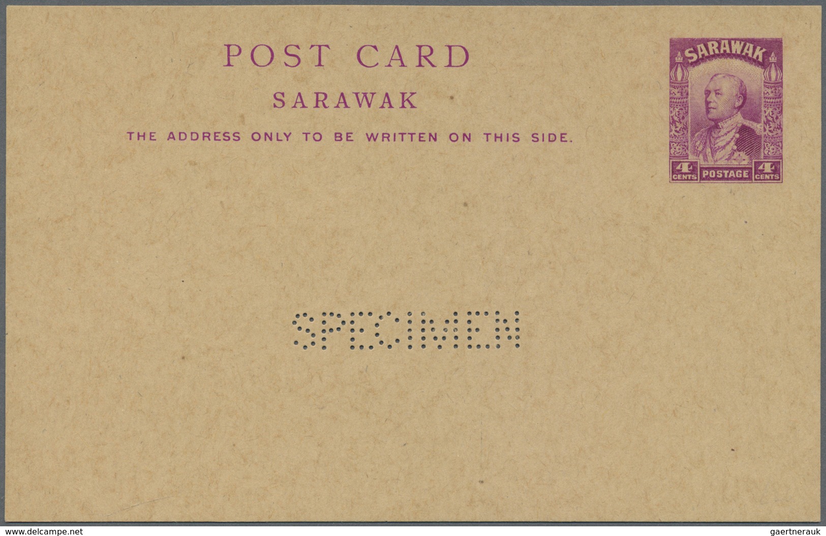 GA Malaiische Staaten - Sarawak: 1934, Complete Set Of Sir Charles Vyner Brooke 2 C Green, 4 C Violet, - Andere & Zonder Classificatie