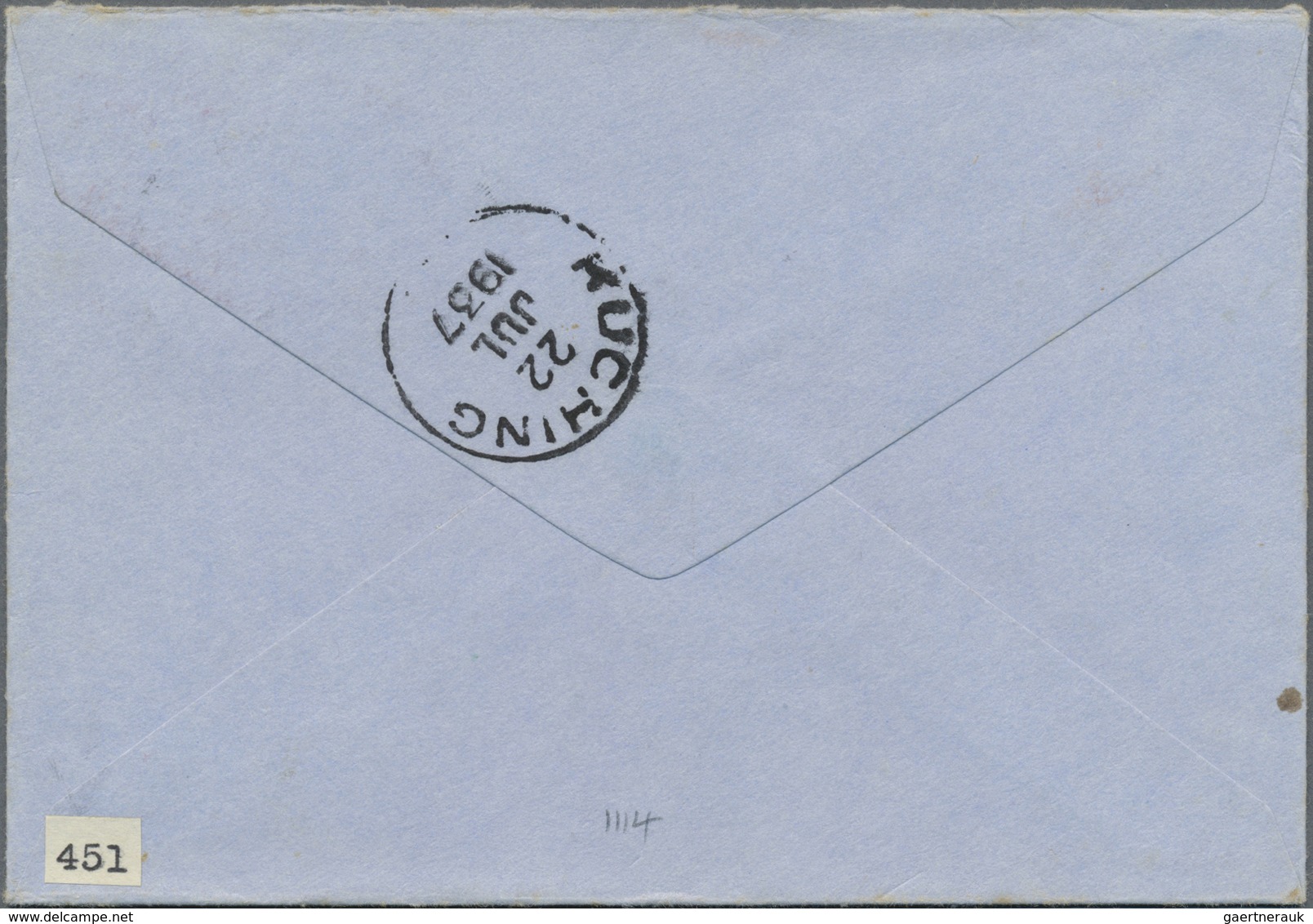 Br Malaiische Staaten - Sarawak: 1937 DEBAK: Airmail Cover To England Franked By 1934 1c. And 12c. Pair - Other & Unclassified