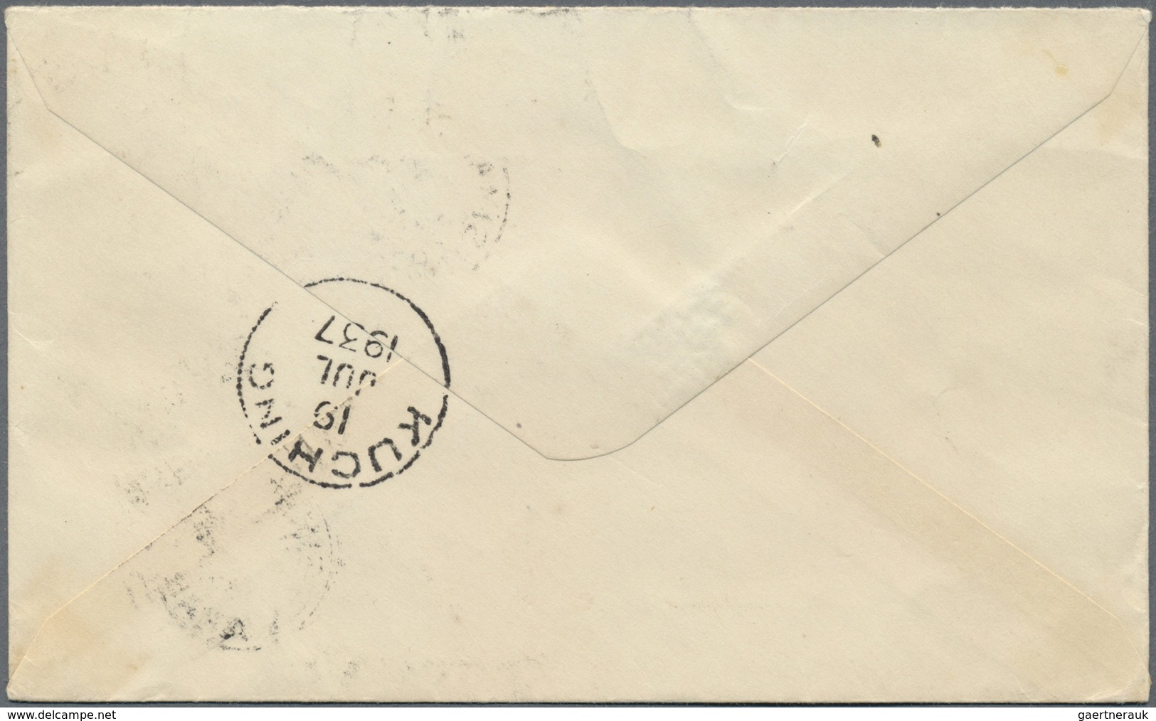 Br Malaiische Staaten - Sarawak: 1937 Cover From Simanggang To England Franked By 1934 2c. Green Bottom - Other & Unclassified