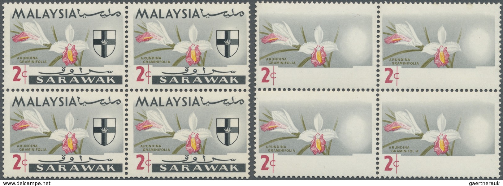 ** Malaiische Staaten - Sarawak: 1965, Orchids 2c. 'Arundina Graminifolia' With BLACK OMITTED (country - Other & Unclassified