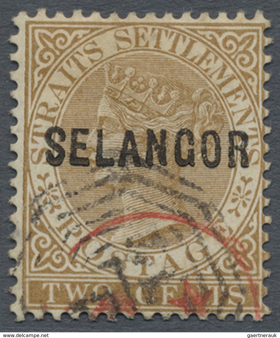 O Malaiische Staaten - Selangor: 1881-82 2c. Brown, Wmk Crown CC, Overprinted "SELANGOR" Of Type 1 ("S - Selangor