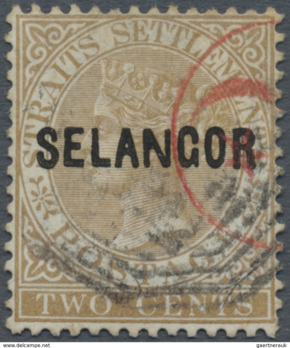 O Malaiische Staaten - Selangor: 1881, Straits Settlements QV 2c. Brown With Wmk. Crown CC With Black - Selangor