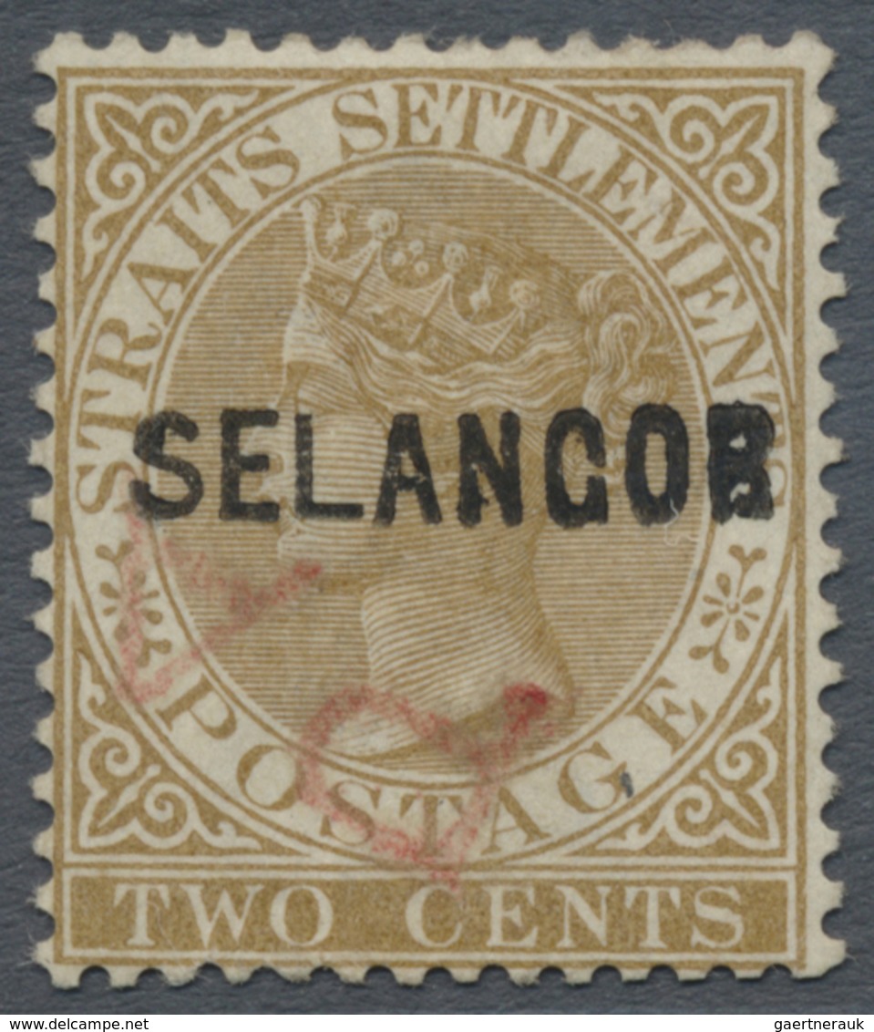 O Malaiische Staaten - Selangor: 1882-83 2c. Brown, Wmk Crown CA, Overprinted Type 12 ("S" And "L" Wid - Selangor