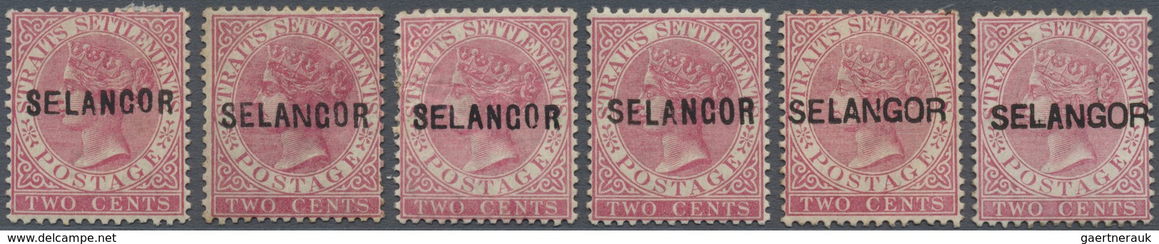 * Malaiische Staaten - Selangor: 1883/1885, Straits Settlements QV 2c. Pale Rose With Wmk. Crown CA Si - Selangor