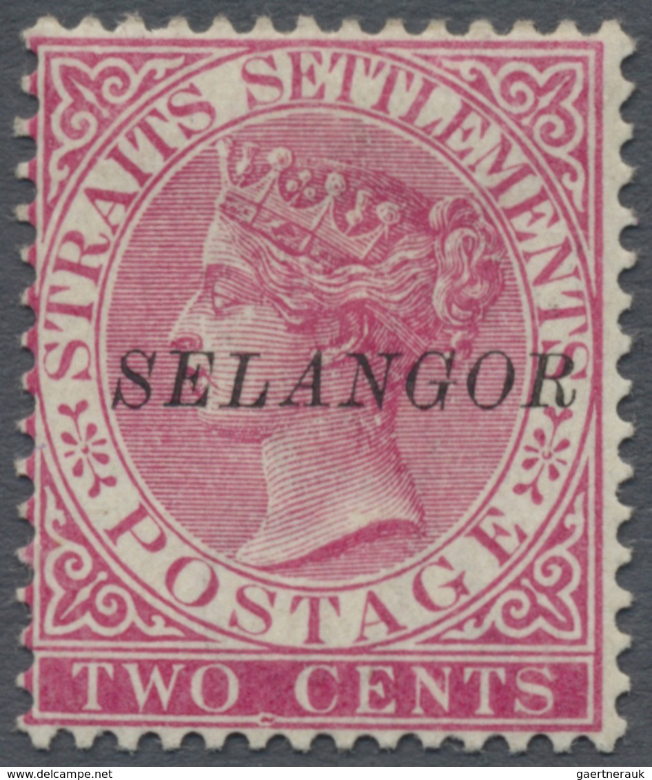 * Malaiische Staaten - Selangor: 1885-91 2c. Bright Rose Overprinted Type 34, Mounte Mint, Fresh And F - Selangor