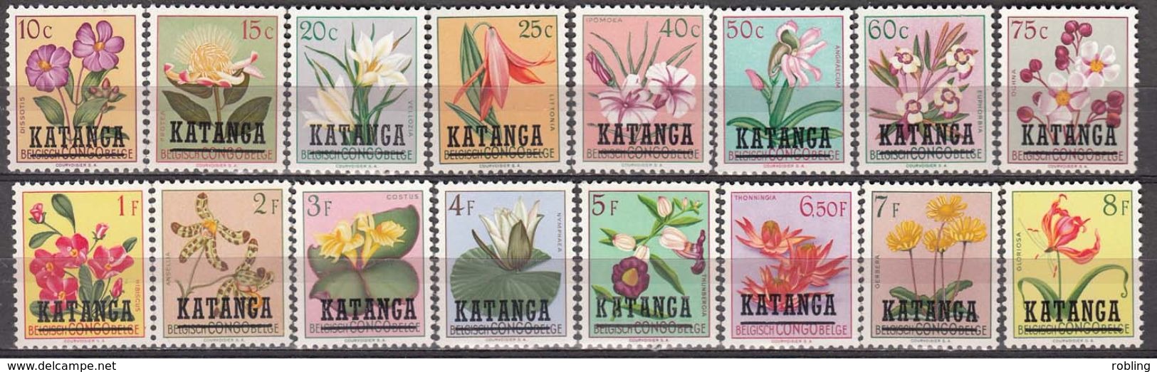 Congo.Katanga.1960.Orchids. Michel.23-38. MNH.24229 - Orchideeën