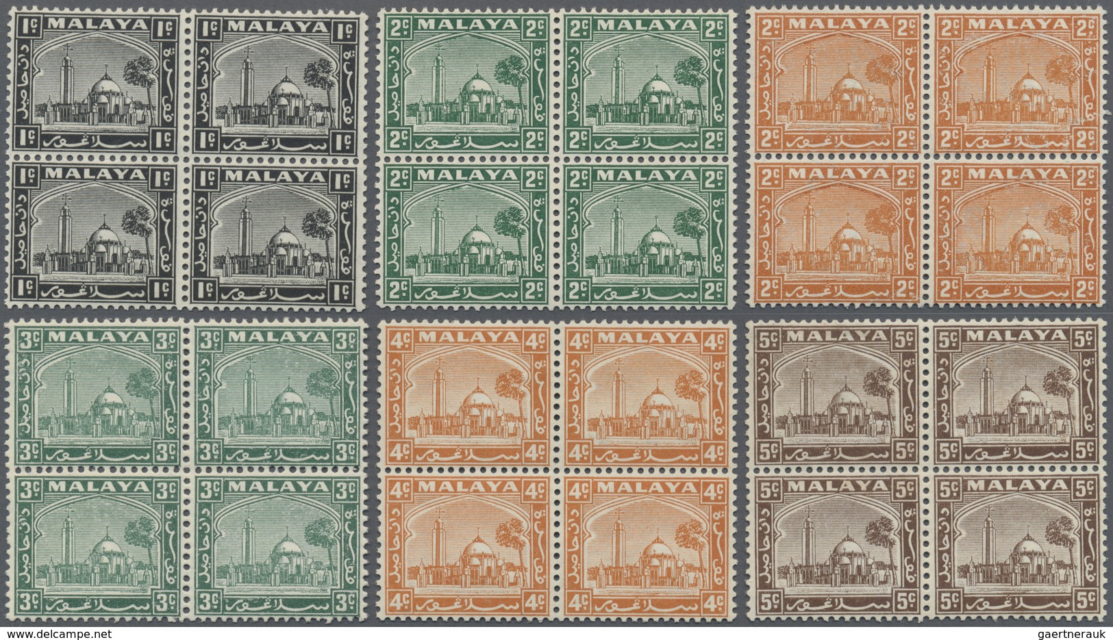 ** Malaiische Staaten - Selangor: 1935/1941, Sultan Suleiman And Mosque Definitives Set Of 17 (missing - Selangor