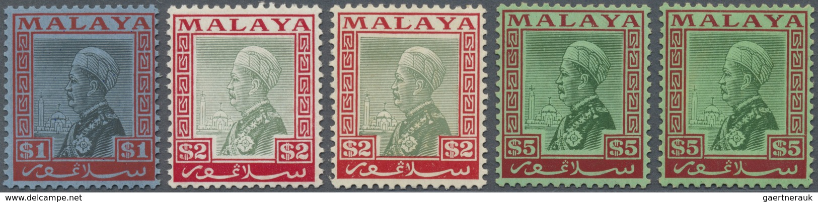 **/* Malaiische Staaten - Selangor: 1935/1941, Sultan Suleiman And Mosque Definitives Complete Set Of 18 - Selangor