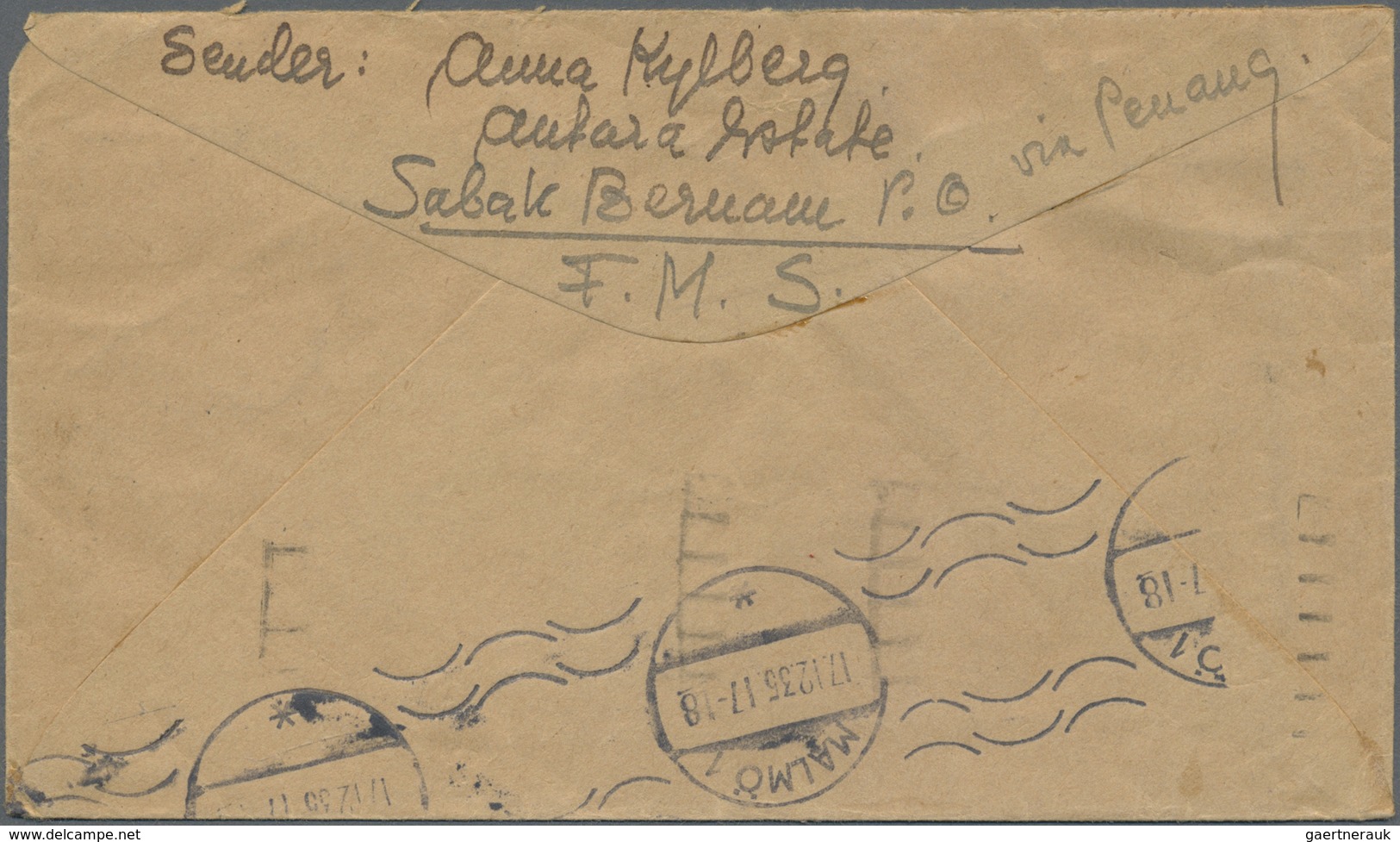 Br Malaiische Staaten - Selangor: 1935, 1 C, 6 C And 40 C Mosque Mixed Franking On Airmail Cover From S - Selangor