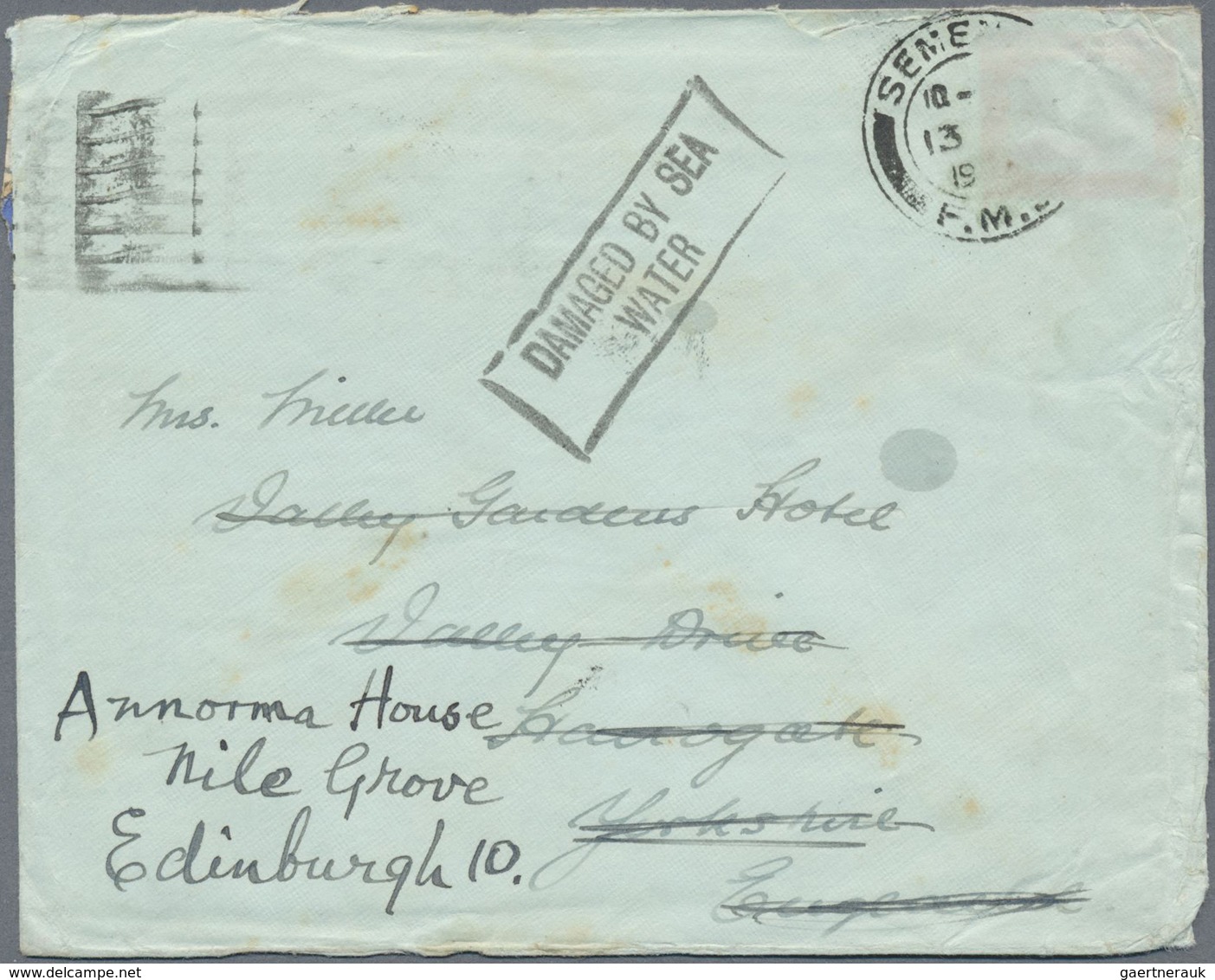 Br Malaiische Staaten - Selangor: 1936, Crash Mail SCIPIO, Cover From SEMENYIH, 13.AU 1936, Destined To - Selangor