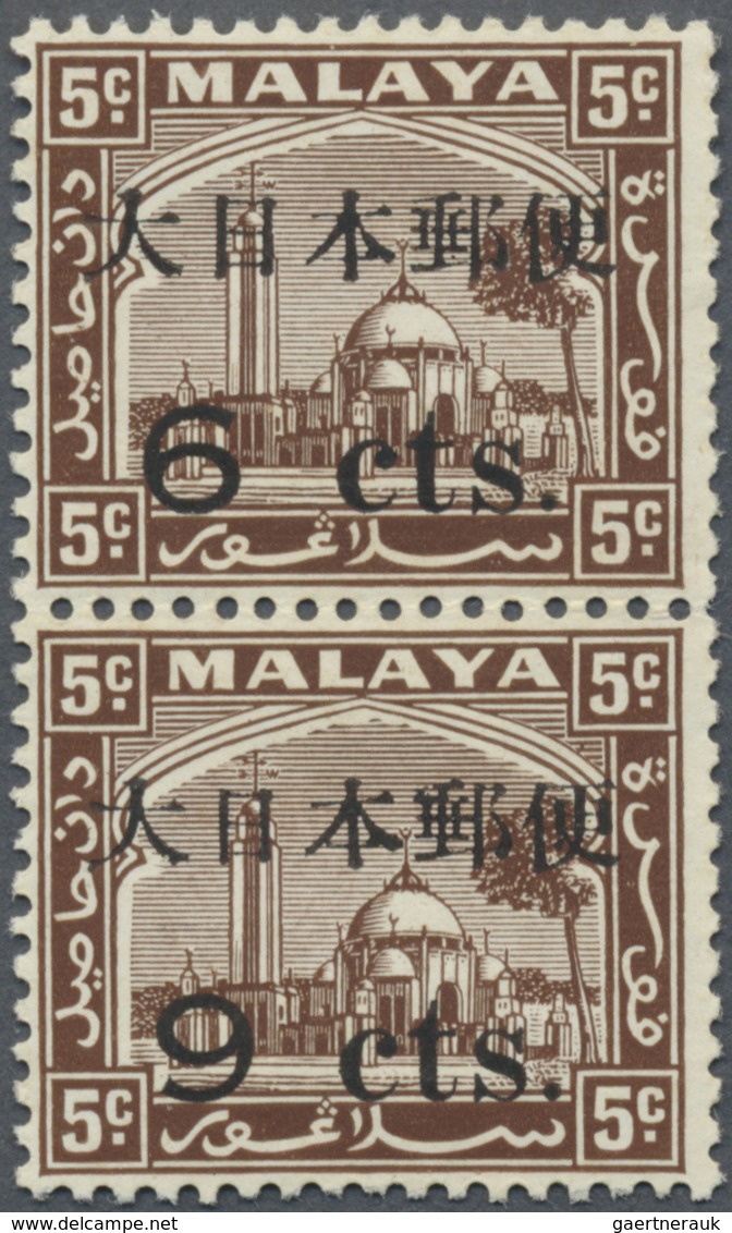 **/* Malaiische Staaten - Selangor: Japanese Occupation, 1942, General Issues, Selangor 6 C./5 C., "6" In - Selangor