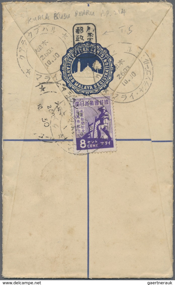 GA Malaiische Staaten - Selangor: General Issues, Used In Selangor, 1943, Selangor Registration Envelop - Selangor