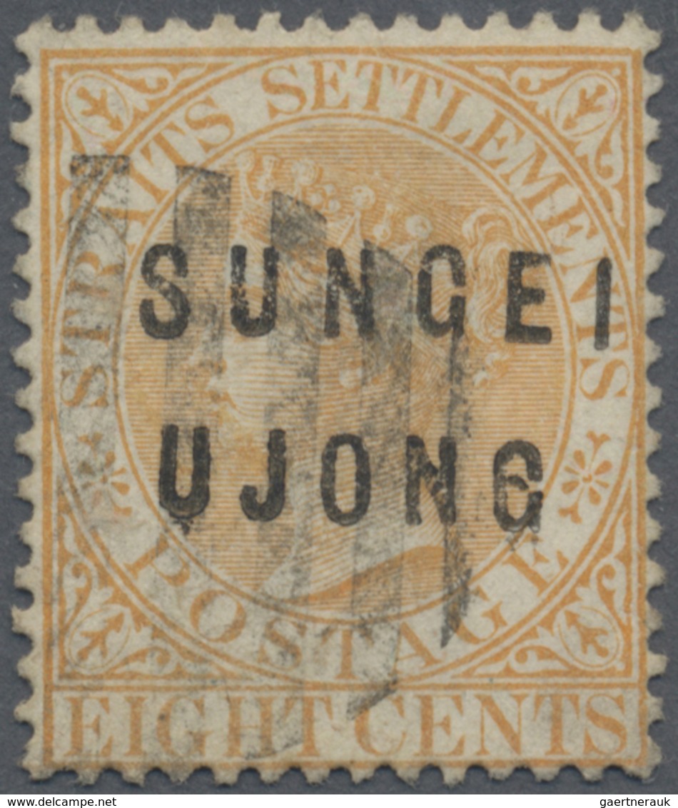 O Malaiische Staaten - Sungei Ujong: 1882-84 Straits Settlements 8c. Orange, Wmk Crown CA, Overprinted - Other & Unclassified