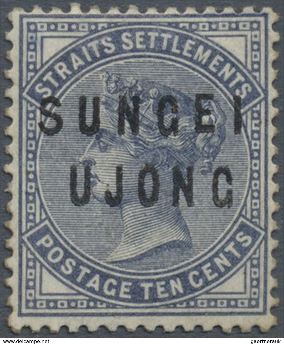 * Malaiische Staaten - Sungei Ujong: 1882-84 10c. Slate Optd. "SUNGEI UJONG" (Types 11+14), Mounted Mi - Andere & Zonder Classificatie