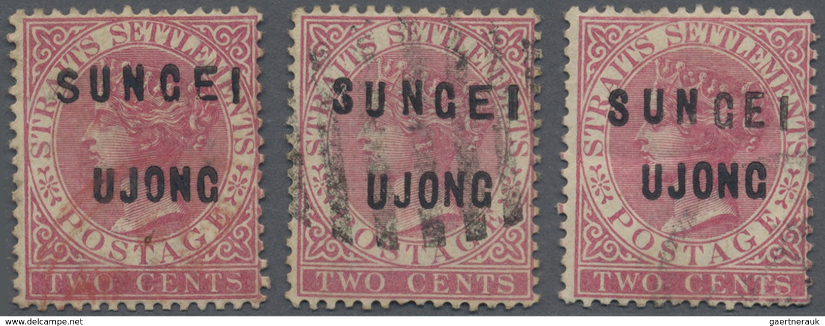 O Malaiische Staaten - Sungei Ujong: 1883-84 Three Different Overprints On 2c. Pale Rose, Wmk Crown CA - Other & Unclassified