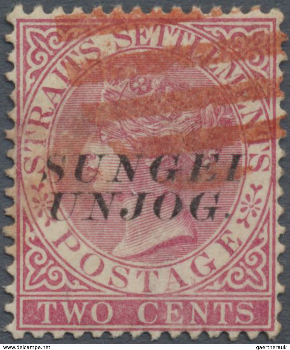 Br Malaiische Staaten - Sungei Ujong: 1885-90 2c. Rose With ERROR OVERPRINT "SUNGEI/UNJOG" (for SUNGEI/ - Andere & Zonder Classificatie