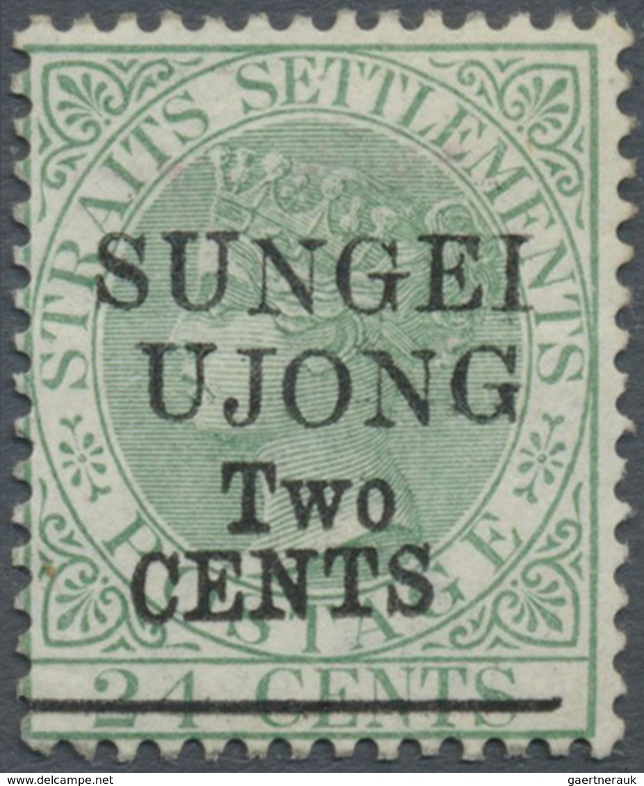 * Malaiische Staaten - Sungei Ujong: 1891 QV 2c. On 24c. Green Additionally Overprinted "SUNGEI/UJONG" - Andere & Zonder Classificatie