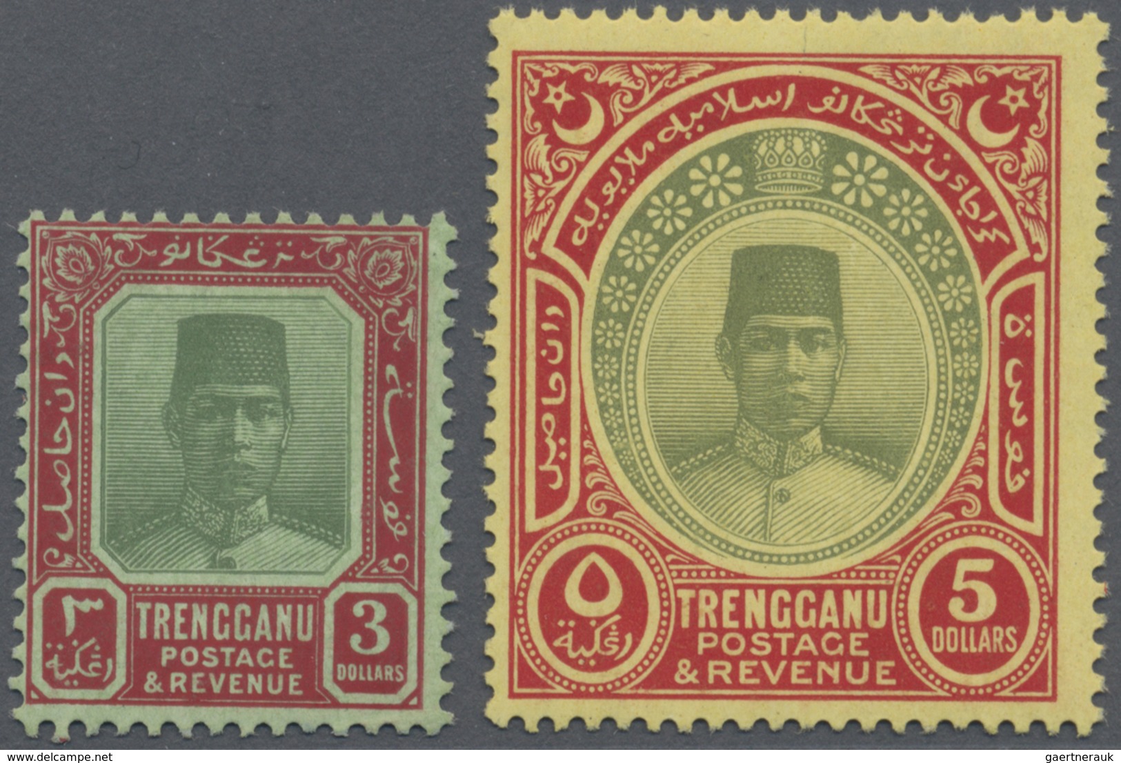 * Malaiische Staaten - Trengganu: 1921, Sultan Suleiman With Mult. Crown CA Wmk. Complete Set Of Three - Trengganu