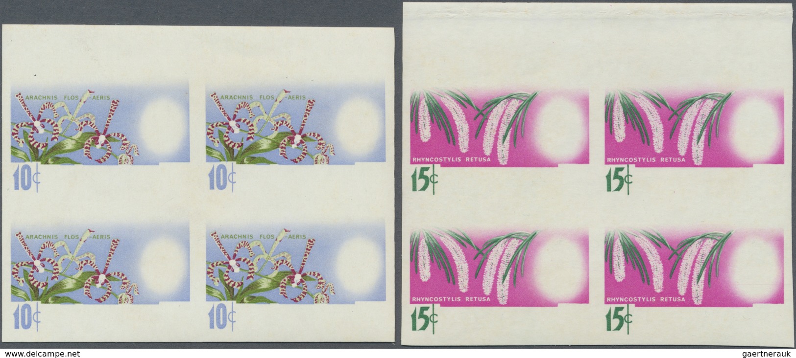 ** Malaysia: 1965, Orchids Set Of Seven For The Different Malayan States With BLACK OMITTED (country Na - Maleisië (1964-...)