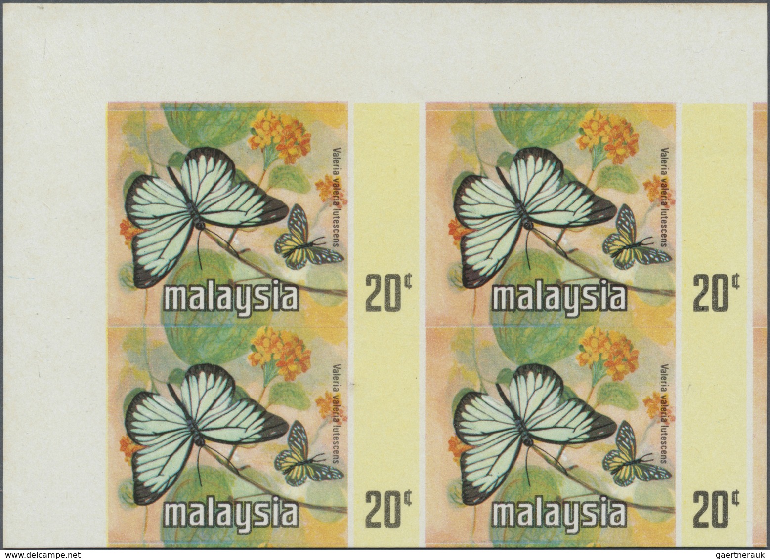 ** Malaysia: 1971, Butterflies Set Of Seven For The Different Malayan States With BLACK OMITTED (countr - Maleisië (1964-...)