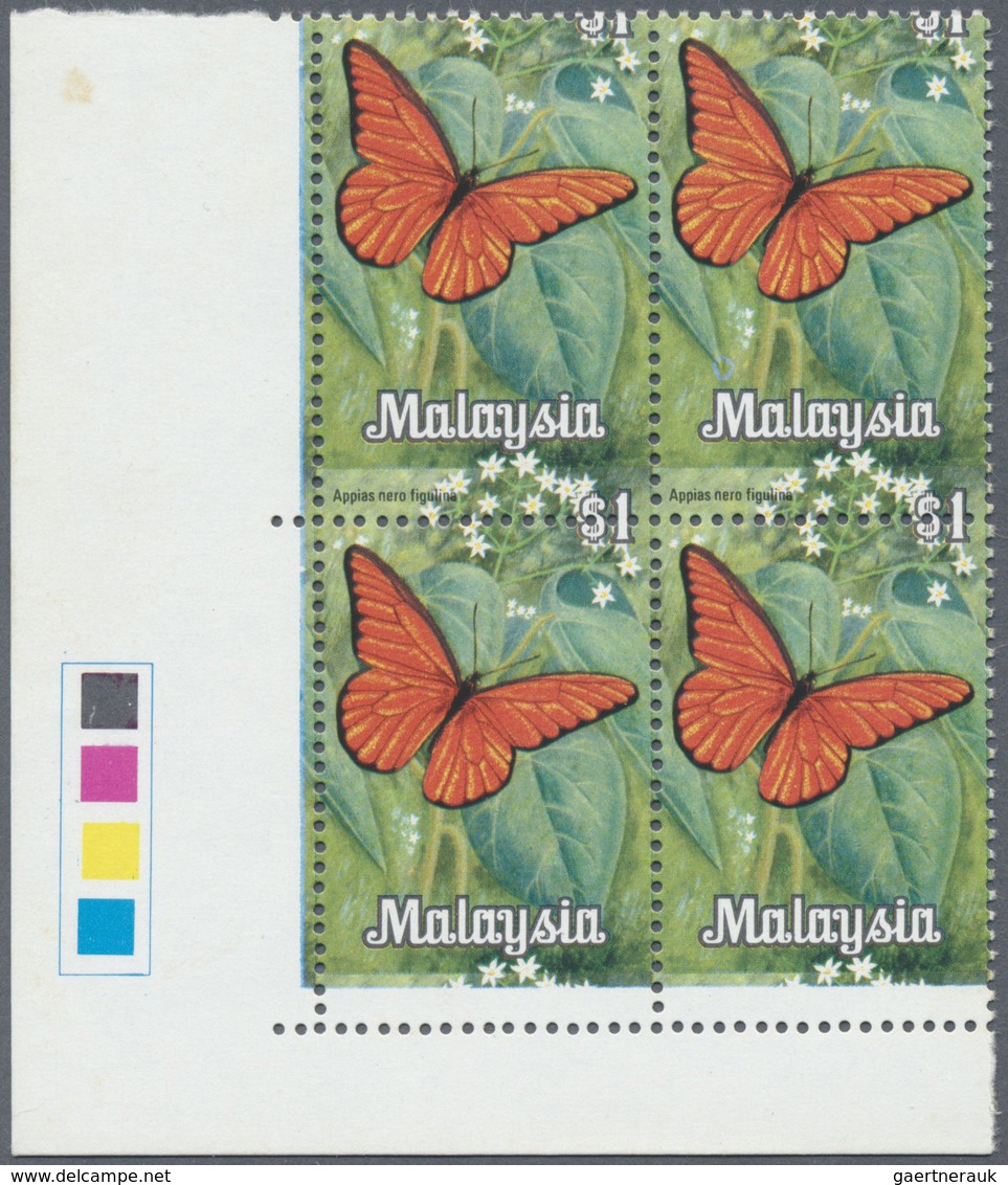 ** Malaysia: 1970, Butterflies $1 'Appias Nero Figulina' Block Of Four (Bradbury Ptg.) From Lower Right - Maleisië (1964-...)