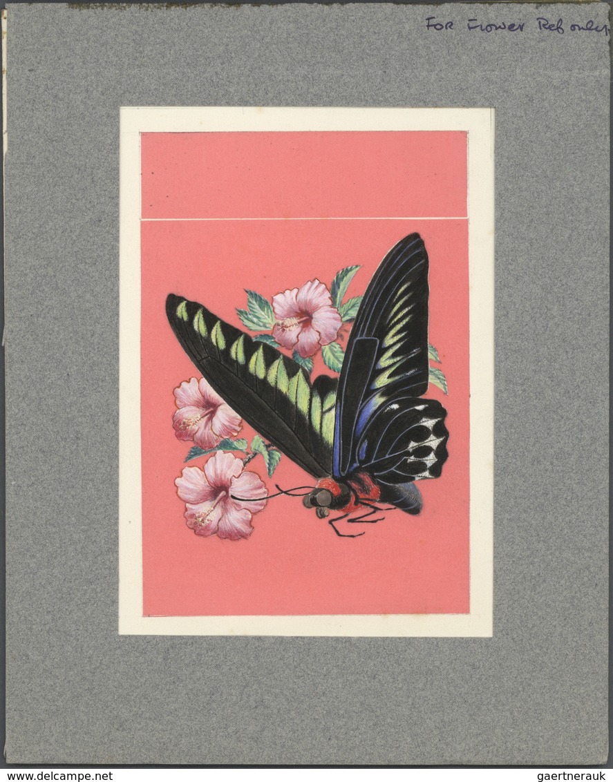 Malaysia: 1970, Butterflies $2 'Trogonoptera Brookiana Albescens' ORIGINAL ARTWORK (88 X 128mm) Affi - Malaysia (1964-...)