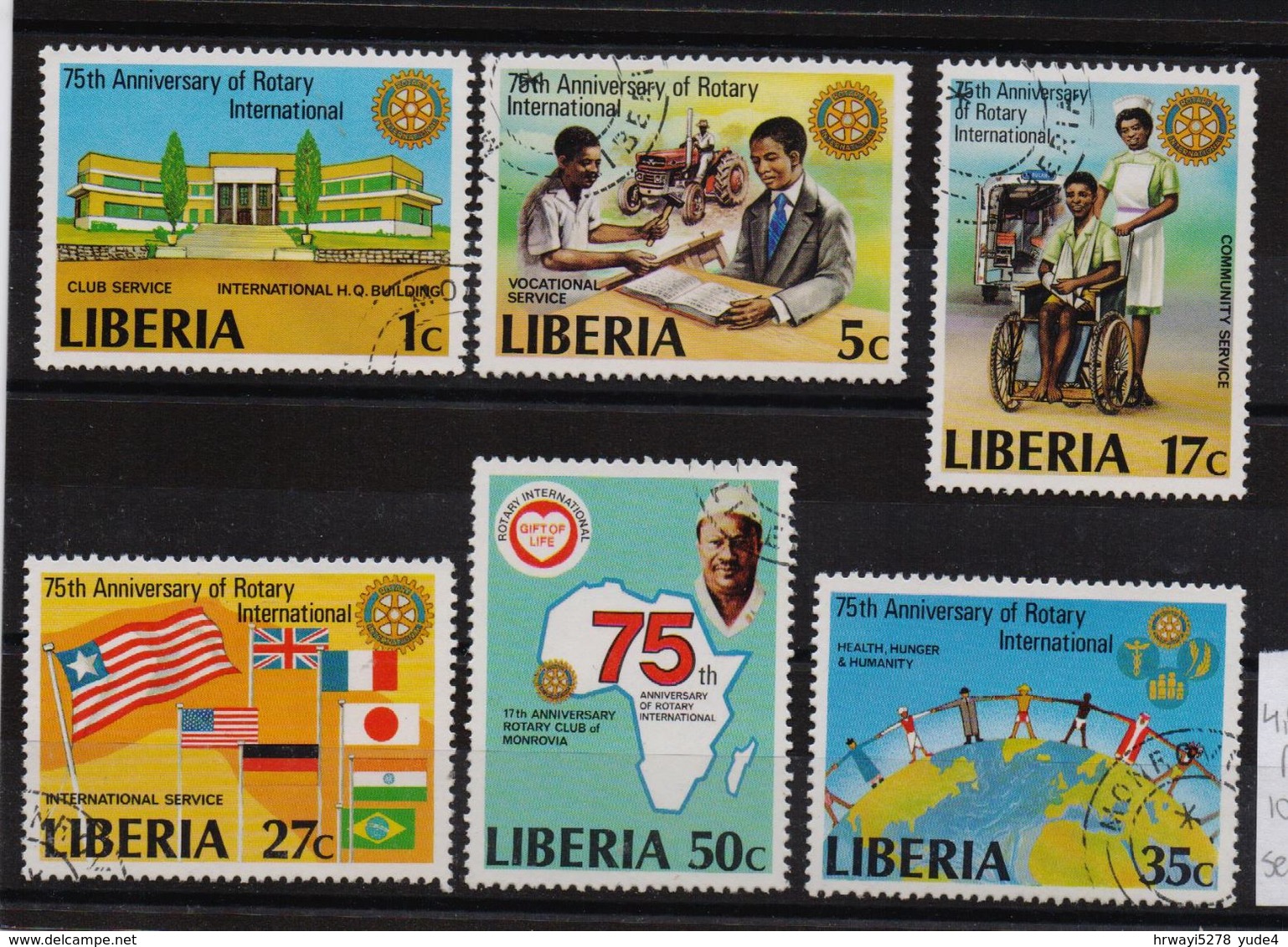 Liberia 1979, Rotary International, Complete Set, Vfu. Cv 4,60 Euro - Liberia