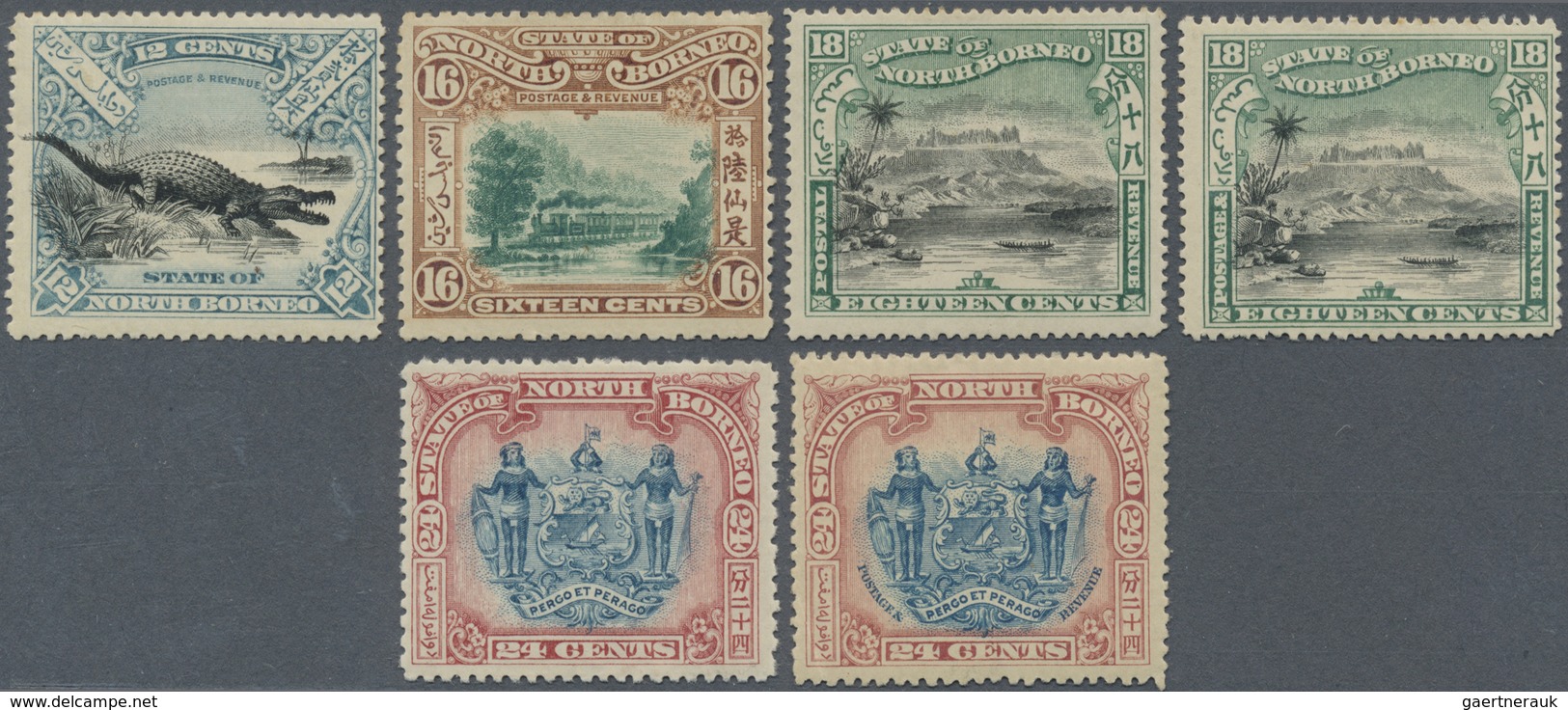 * Nordborneo: 1897/1902, Pictorial Definitives Set Of 20 Incl. All Different Colours And The Two Corre - North Borneo (...-1963)