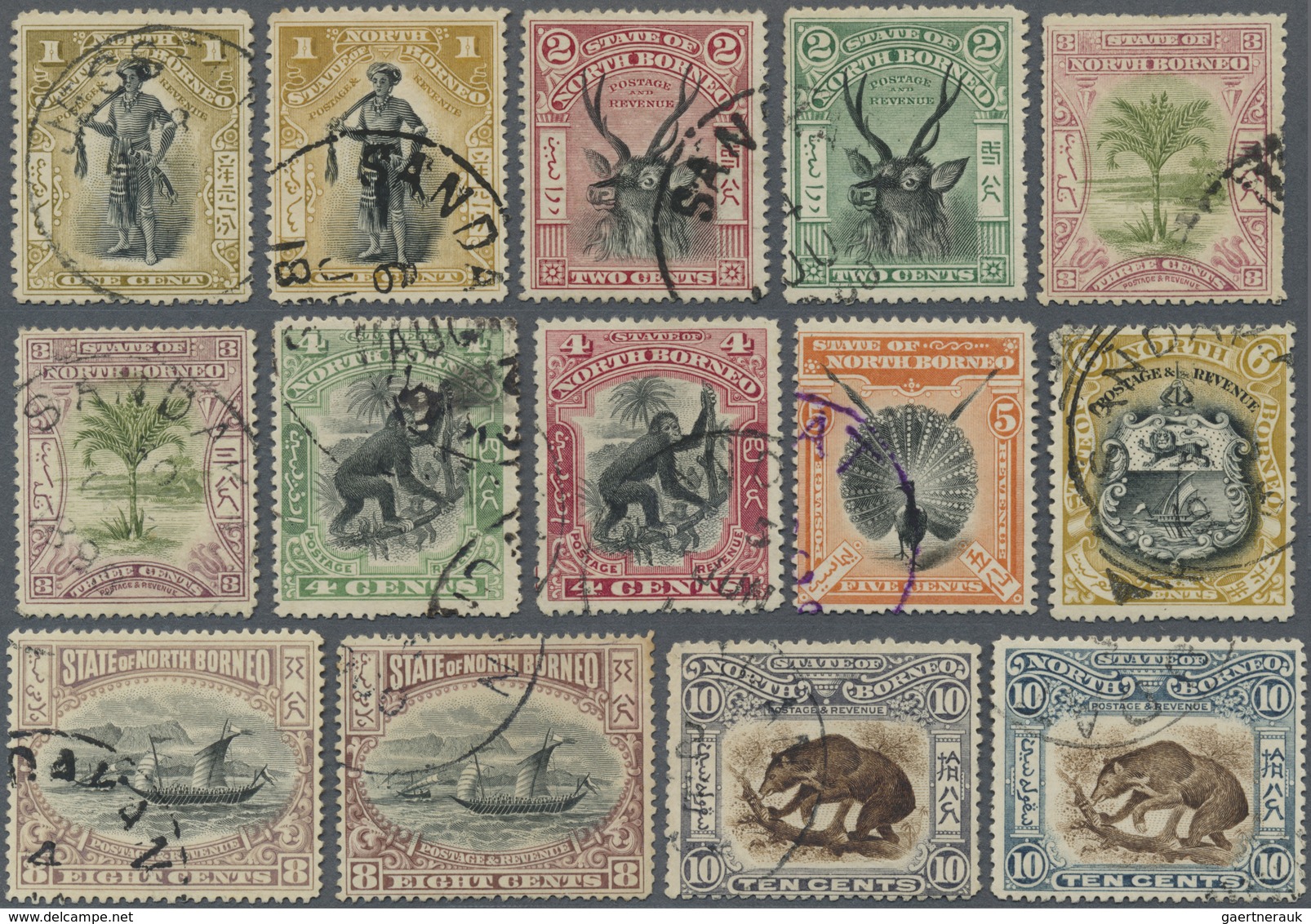 O Nordborneo: 1897/1902, Pictorial Definitives Set Of 20 Incl. All Different Colours And The Two Corre - North Borneo (...-1963)