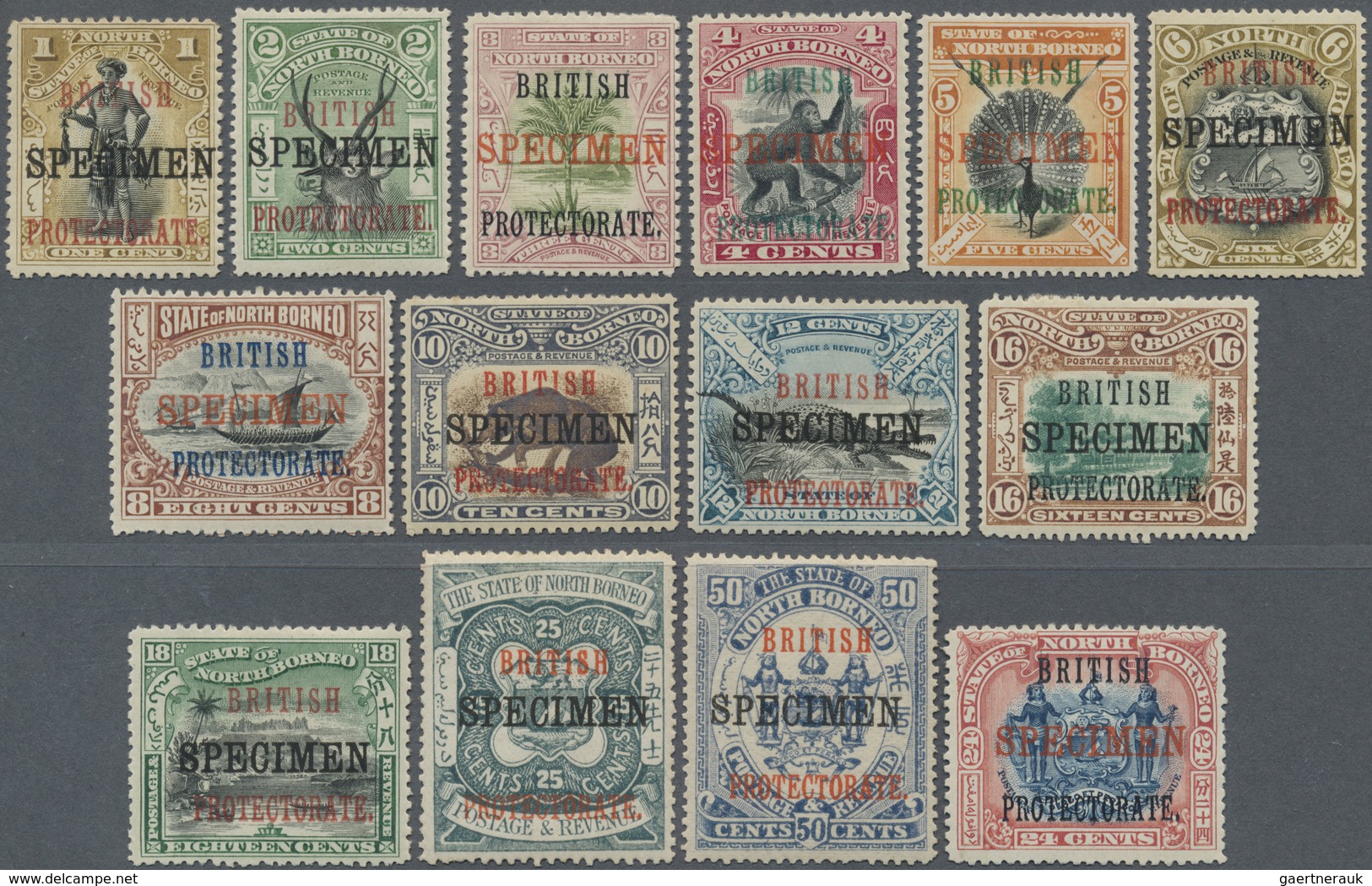 * Nordborneo: 1901/1902, Pictorial And Coat Of Arms Definitives Optd. 'BRITISH PROTECTORATE' Complete - Noord Borneo (...-1963)